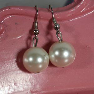 faux pearl dangle earrings
